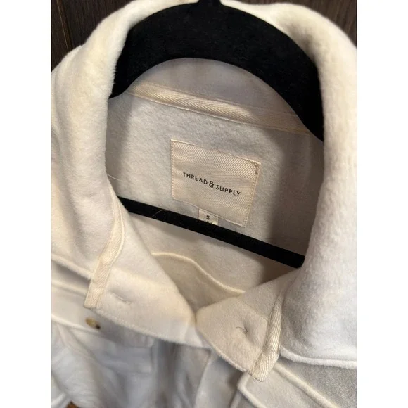 Thread & Supply fleece jacket or shacket ivory womens small - Picture 2 of 3